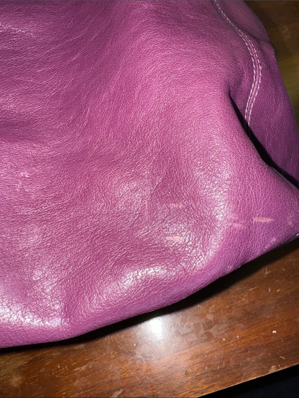 Coach Plum Leather Shoulder Bag with Silver Hardware - Picture 12 of 15